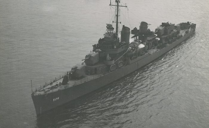 Historyczny obraz USS Abner Read. (Archiwa krajowe)
